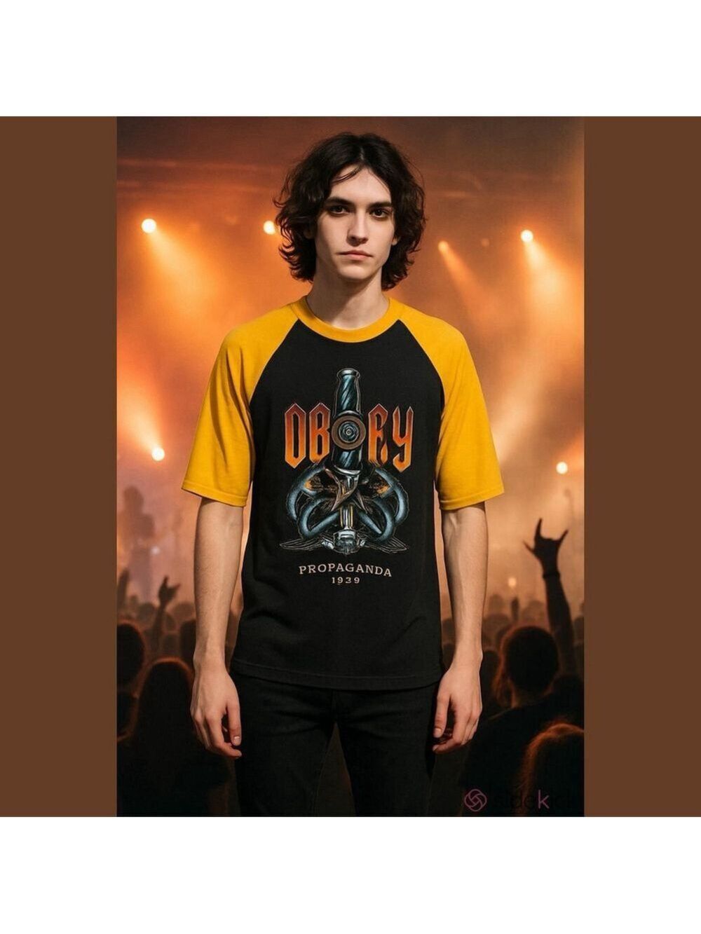 Obey Propaganda 1989 Graphic Raglan Baseball Tee Shirt Snakes Dagger Skull Large